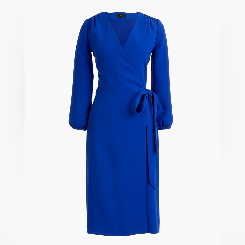 J. Crew Cobalt Blue Wrap Midi Dress